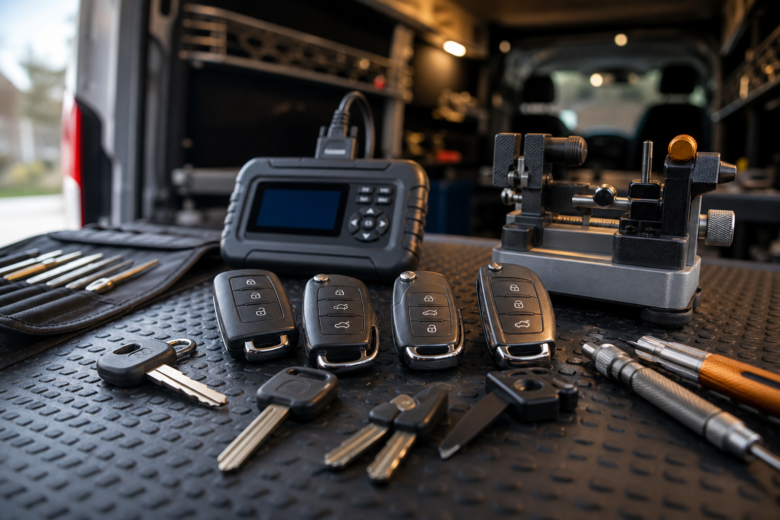 Car key fob and transponder key tools