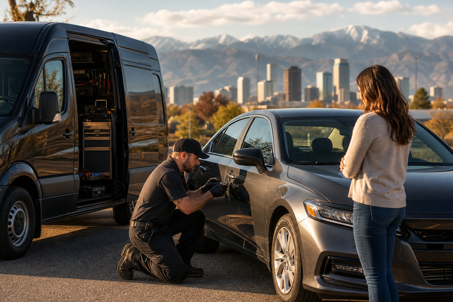 Roadside auto lockout service context in Denver